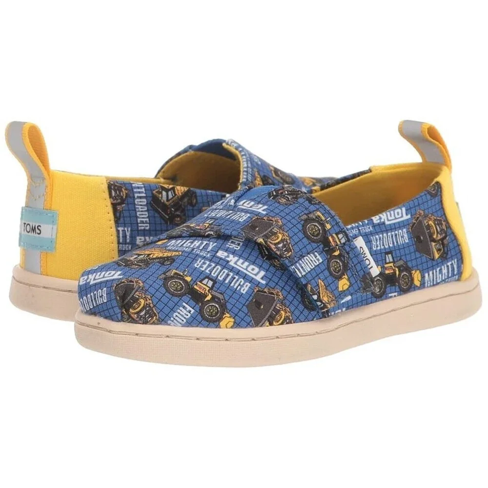 Toms Tonka Trucks Flats Toddler US 5 Blue Graphic Print Casual Shoes JOBB1931